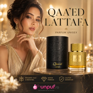 Parfum Qaa’ed Lattafa 100 ml, Eau de Parfum unisex, aromă orientală caldă cu scorțișoară, cardamom, bergamotă, șofran, oud, vanilie și ambră - Img 4