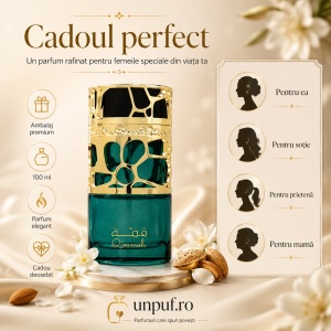 Parfum Qimmah For Women Lattafa 100 ml, Apă de Parfum Damă, Aromă Oriental Florală, Note de Cafea, Migdale, Iasomie, Tuberoză, Tonka, Cacao, Lemn de Santal și Vanilie - Img 12