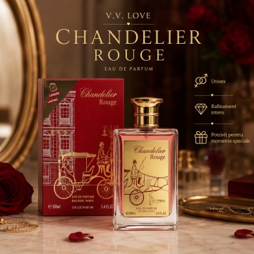Parfum V.V. Love Chandelier Rouge, Apă de Parfum Unisex, 100 ml, Inspirat din Baccarat Rouge 540 - Img 4