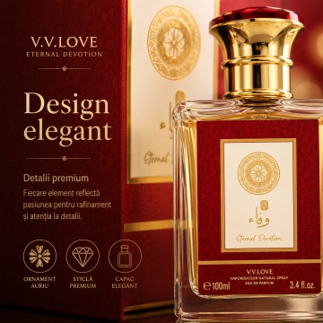 Parfum V.V. Love Eternal Devotion Eau de Parfum 100 ml Unisex, Aromă Elegantă, Caldă și Rafinată, Potrivită pentru Damă și Bărbat - Img 6