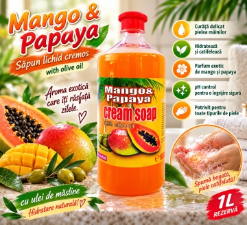 Săpun Lichid Cremos Cloret Mango Papaya – 1 L - Img 3