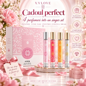 Set 4 Parfumuri V.V. Love 35 ml, Golden Horizon, Guardian's Pledge, Eternal Rose, Crimson Bloom, set cadou, pentru Femei - Img 6