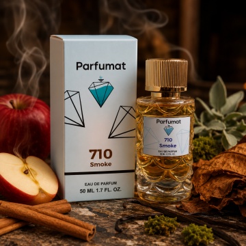Set Apa de parfum Parfumat 710 Smoke, Unisex, 50 ml si Gentuta cosmetice - Img 5
