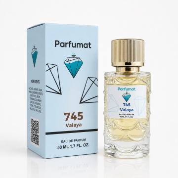 Set Apa de parfum Parfumat 745 Valaya, Dama, 50 ml si Gentuta cosmetice - Img 2