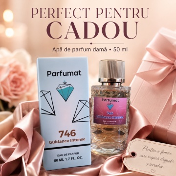 Set Apa de parfum Parfumat 746 Guidance Intense, Dama, 50 ml si Gentuta cosmetice - Img 3