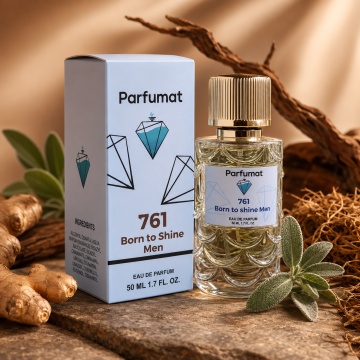 Set Apa de parfum Parfumat 761 Born to Shine Men, Barbat, 50 ml si Gentuta cosmetice - Img 5