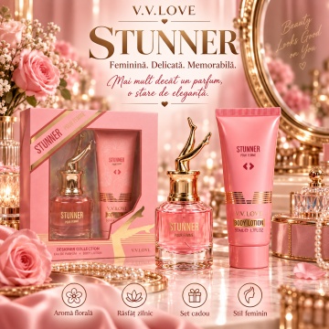 Set Cadou Femei V.V.Love Stunner Pour Femme, Eau de Parfum 30 ml + Body Lotion 50 ml - Img 3