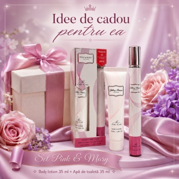 Set Pink & Mary Glitter Princess 2x35 ml, Apă de Toaletă Damă 35 ml + Body Lotion 35 ml, Aromă Dulce Floral Fructată, Vanilată și Tropicală, Note de Nufăr, Caisă, Măr, Mandarină, Ciocolată Amăruie, Guava, Floarea Tiare, Tuberoză, Vanilie, Ambră și Note Le - Img 7