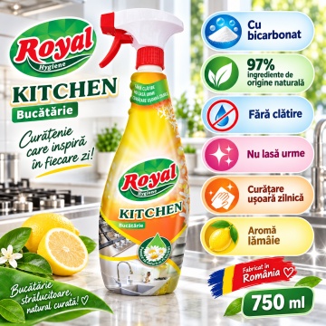 Solutie curatat Bucataria Royal Hygiene cu Bicarbonat – 750 ml - Img 3