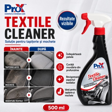 Soluție curățat tapițerie auto PRO X Textile Cleaner, detergent pentru textile, mochete și covoare, îndepărtare pete și impurități, utilizare ca atare, 500 ml, 4x Stickere - Img 3