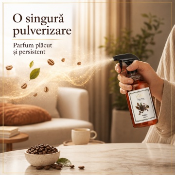 Spray Odorizant Loris Pafum Coffee, 500 ml, pentru Cameră, Hol, Baie și Auto, Aromă de Cafea - Img 7