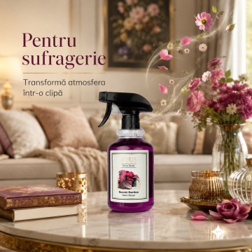 Spray Odorizant Loris Pafum Secret Garden, 500 ml, pentru Cameră, Hol, Baie și Auto, Aromă Florală de Grădină - Img 5