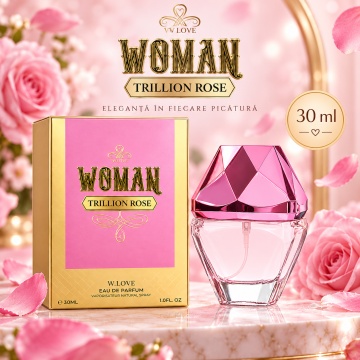 Apă de parfum pentru femei V.V. LOVE Woman Trillion Rose, EDP, parfum feminin elegant, 30 ml