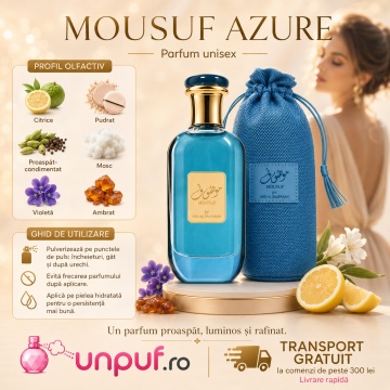 arfum Arăbesc Ard Al Zaafaran Mousuf Azure 100 ml, Apă de Parfum Unisex, Damă și Bărbat, Inspirat Neroli Portofino, Aromă Acvatic Proaspătă cu Grapefruit, Note Marine, Bergamotă, Lămâie, Lavandă, Salvie, Cedru, Ambroxan și Mosc - Img 9