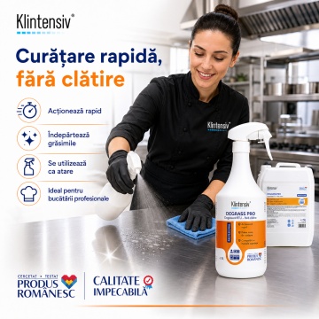 Degresant profesional Klintensiv DEGRASS Pro, soluție gata de utilizare pentru suprafețe dure, plastic, metal, lemn lăcuit, PAL melaminat, faianță, ceramică, marmură și granit, canistră 5 L, 4x Stickere - Img 4
