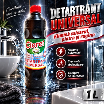 Detartrant Universal Cloret, Elimină Calcarul, Piatra și Rugina, pentru Baie și Suprafețe Compatibile, Curățare Intensivă, 1 L - Img 5