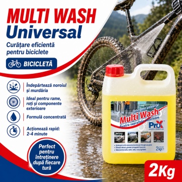 Detergent universal concentrat Multi Wash PRO X, pentru suprafețe exterioare, fațade, pavele, ciment, piatră, lemn, auto, moto, barcă, rulotă, 2 Kg, 4x Stickere - Img 5