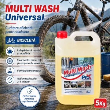 Detergent universal concentrat Multi Wash PRO X, pentru suprafețe exterioare, fațade, pavele, ciment, piatră, lemn, auto, moto, barcă, rulotă, 5 Kg, 4x Stickere - Img 5