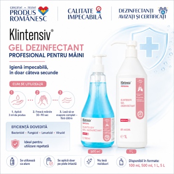 Gel dezinfectant mâini Klintensiv, profesional, 85% etanol, pentru reumplere dozatoare și stații de igienă, canistră 5 L, 4x Stickere - Img 5