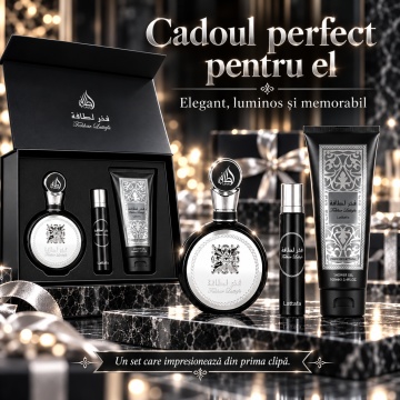 Lattafa Set Cadou Fakhar Men + + Shower Gel – Apă de parfum 100 ML + 12 ML, bărbați - Img 5