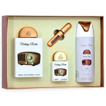 Lattafa Set cadou Vintage Radio – Parfum + + Deodorant – 100 ml + 20 ml, unisex - Img 5