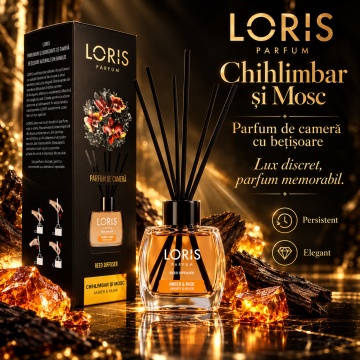 Loris Parfum Chihlimbar & Mosc 120 ml – Odorizant de Cameră cu Bețișoare Parfumate - Img 6
