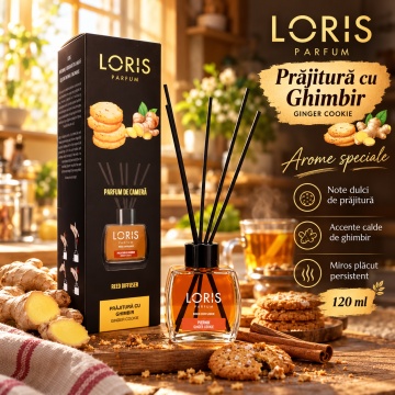 Loris Parfum Prăjitură cu Ghimbir 120 ml – Odorizant de Cameră cu Bețișoare Parfumate - Img 3