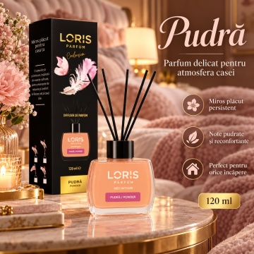 Loris Parfum Pudră 120 ml – Odorizant de Cameră cu Bețișoare Parfumate - Img 4