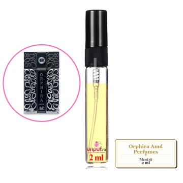 Mostra fiola din Orphira Amd Perfumes, decant sticla cu pulverizator
