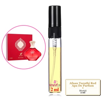 Mostra fiola din Parfumul Afnan Turathi Red Apa De Parfum, decant sticla cu pulverizator