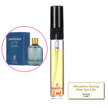 Mostra fiola din Parfumul Alhambra Daring Blue For Life, decant sticla cu pulverizator - Img 2