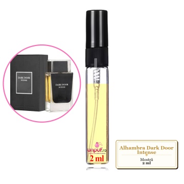 Mostra fiola din Parfumul Alhambra Dark Door Intense, decant sticla cu pulverizator