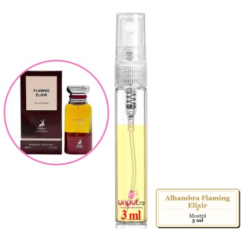 Mostra fiola din Parfumul Alhambra Flaming Elixir, decant sticla cu pulverizator - Img 3