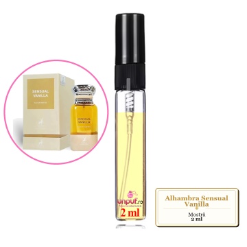 Mostra fiola din Parfumul Alhambra Sensual Vanilla, decant sticla cu pulverizator