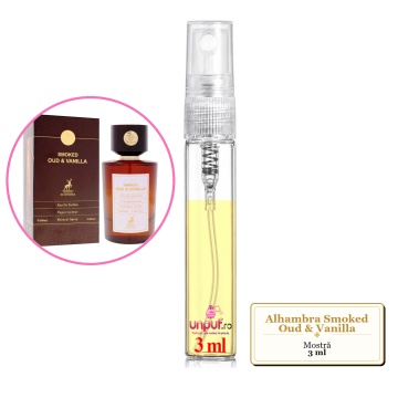 Mostra fiola din Parfumul Alhambra Smoked Oud & Vanilla, decant sticla cu pulverizator - Img 2
