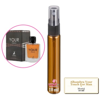 Mostra fiola din Parfumul Alhambra Your Touch For Man, decant sticla cu pulverizator
