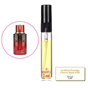Mostra Fiola Din Parfumul Arabiyat Prestige Cherry Musk Eau De Parfum, Decant Sticla Cu Pulverizator