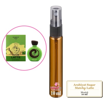 Mostra fiola din Parfumul Arabiyat Sugar Matcha Latte, decant sticla cu pulverizator