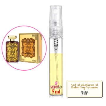 Mostra fiola din Parfumul Ard Al Zaafaran Al Ibdaa For Woman, decant sticla cu pulverizator - Img 4