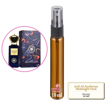 Mostra fiola din Parfumul Ard Al Zaafaran Midnight Oud, decant sticla cu pulverizator