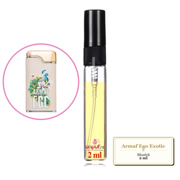 Mostra fiola din Parfumul Armaf Ego Exotic, decant sticla cu pulverizator