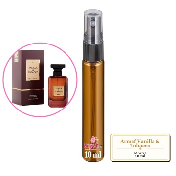 Mostra fiola din Parfumul Armaf Vanilla & Tobacco, decant sticla cu pulverizator
