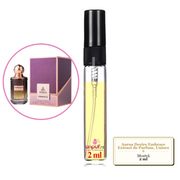 Mostra fiola din Parfumul Auraa Desire Embrace Extract de Parfum, Unisex, decant sticla cu pulverizator - Img 4