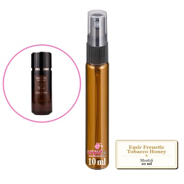 Mostra fiola din Parfumul Emir Frenetic Tobacco Honey, decant sticla cu pulverizator