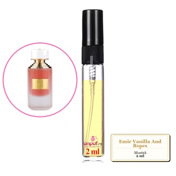 Mostra fiola din Parfumul Emir Vanilla And Roses, decant sticla cu pulverizator