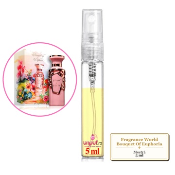 Mostra fiola din Parfumul Fragrance World Bouquet Of Euphoria, decant sticla cu pulverizator - Img 4