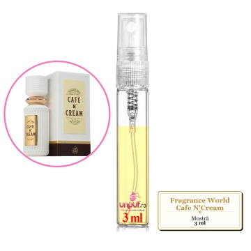 Mostra fiola din Parfumul Fragrance World Cafe N'Cream, decant sticla cu pulverizator - Img 3