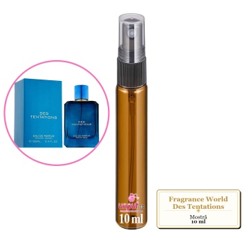 Mostra fiola din Parfumul Fragrance World Des Tentations, decant sticla cu pulverizator