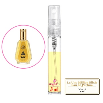 Mostra fiola din Parfumul Fragrance World La Uno Million Elixir Eau de Parfum, decant sticla cu pulverizator - Img 2