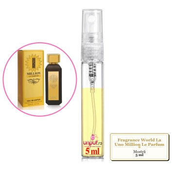 Mostra fiola din Parfumul Fragrance World La Uno Million Le Parfum, decant sticla cu pulverizator - Img 4